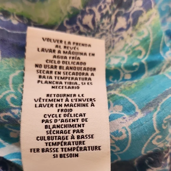 RUBY ROAD Blue and Green Blouse with Elegant Design NWT - Picture 10 of 10